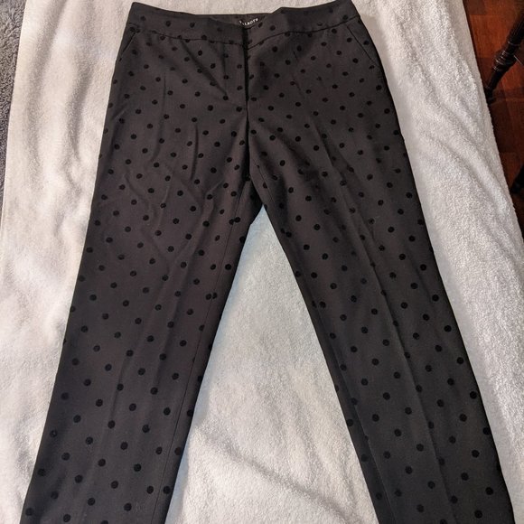 Talbots Black Polka Dotted Hampshire Ankle Pants - Picture 2 of 5